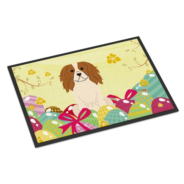 Carolines Treasures 24 x 36 in. Easter Eggs Cavalier Spaniel Indoor or Outdoor Mat BB6058JMAT - main